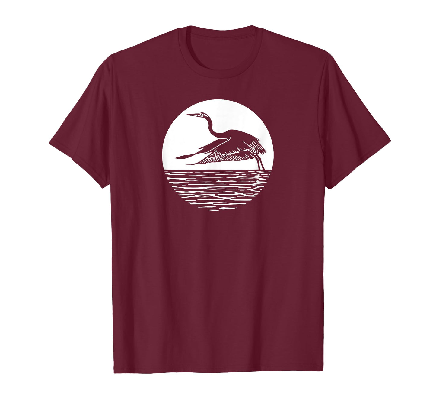 Great Graceful Blue Heron Flying in front of Sun T-Shirt