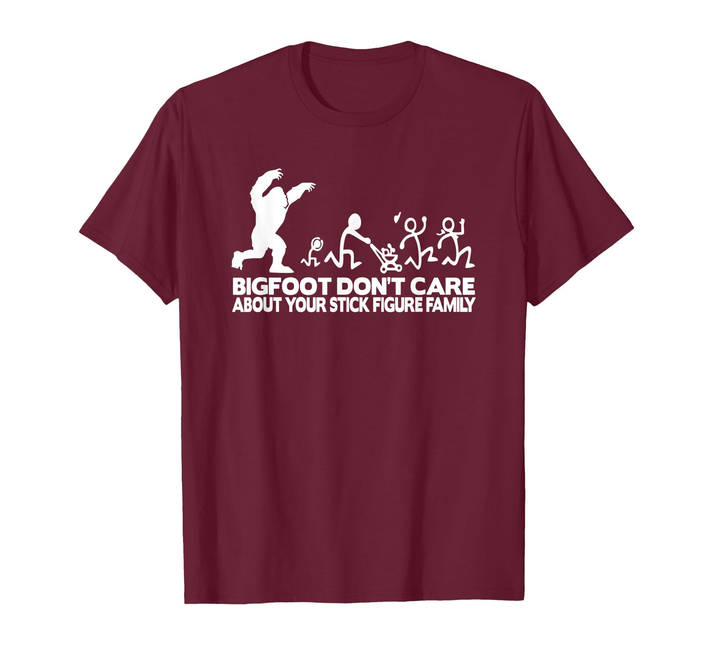 Funny Bigfoot Stick Figure Family T-Shirt