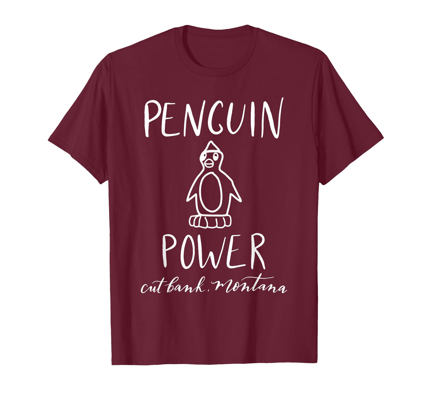 Penguin Power Cut Bank Montana T-Shirt Women's Men's Youth