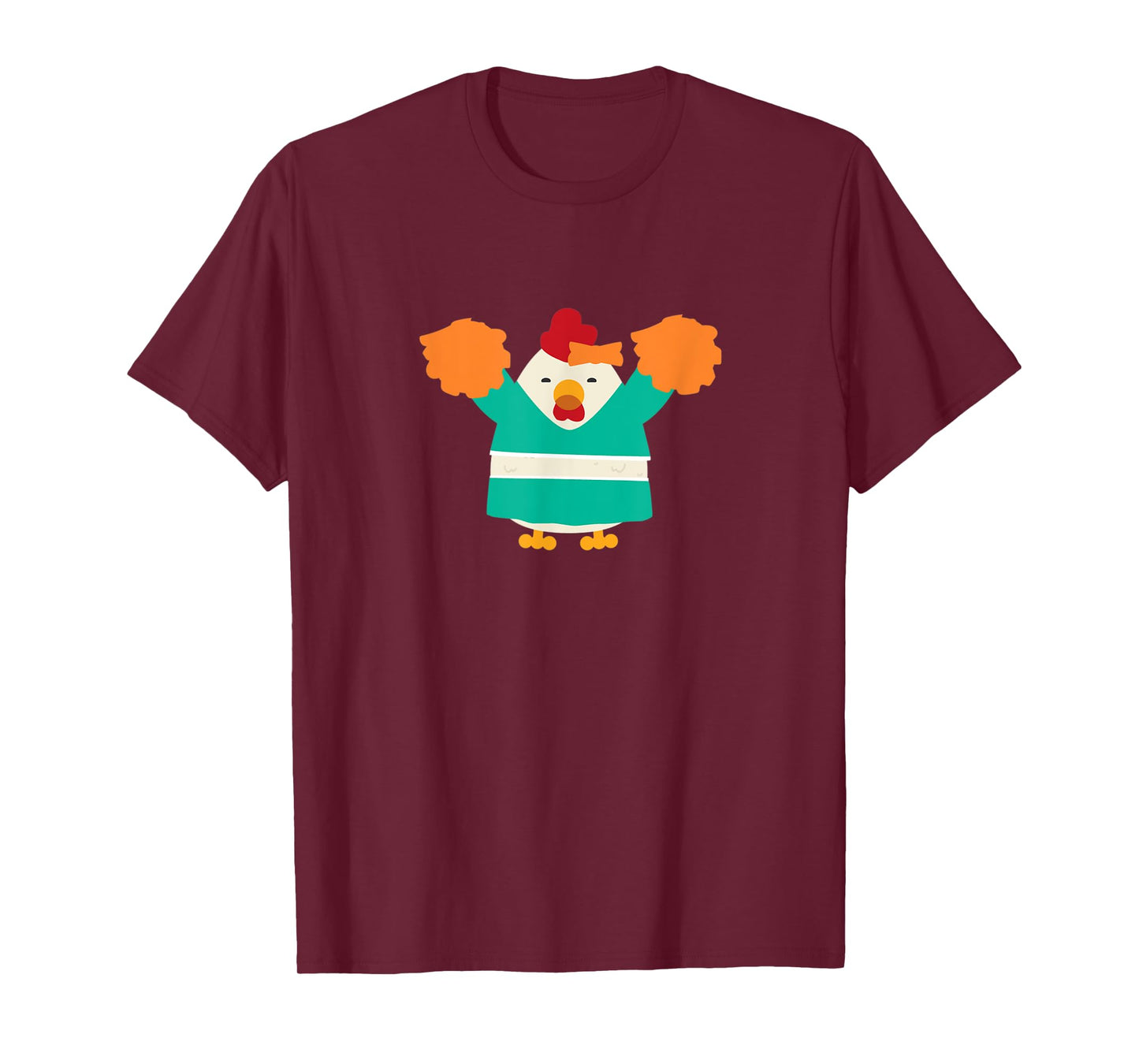 Cheerleading Chicken Funny Cheerleader Pom Poms T-Shirt