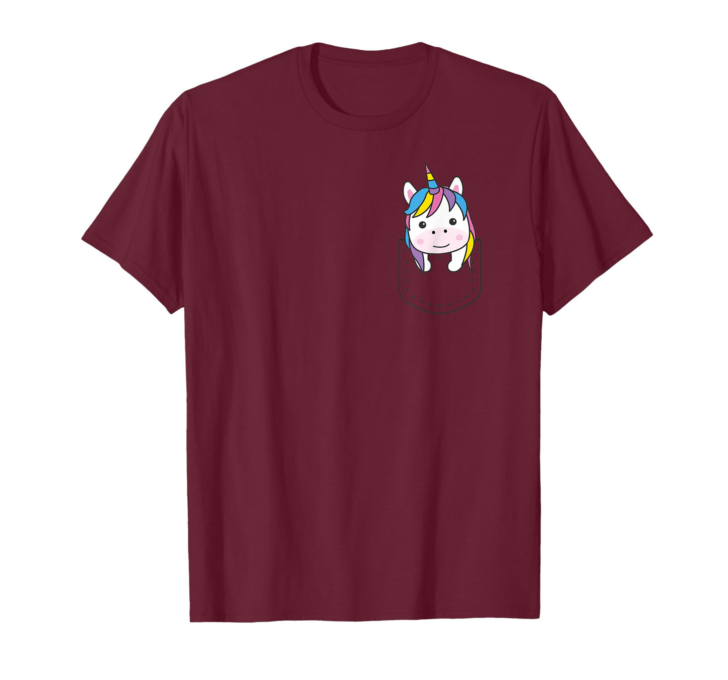 Unicorn In Pocket Funny Unicorn In Chest Pocket Unicorn T-Shirt