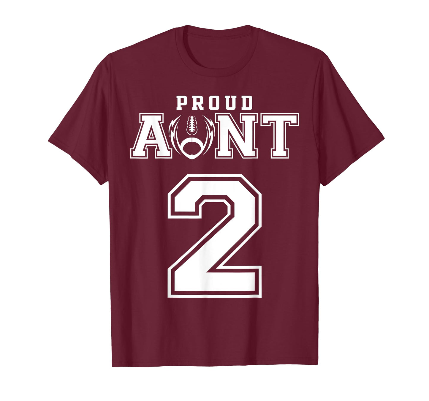 Custom Proud Football Aunt Number 2 Personalized For Women T-Shirt