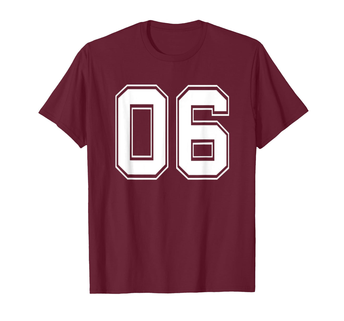 Number 06 TShirt Baseball Football Soccer Birthday T-Shirt