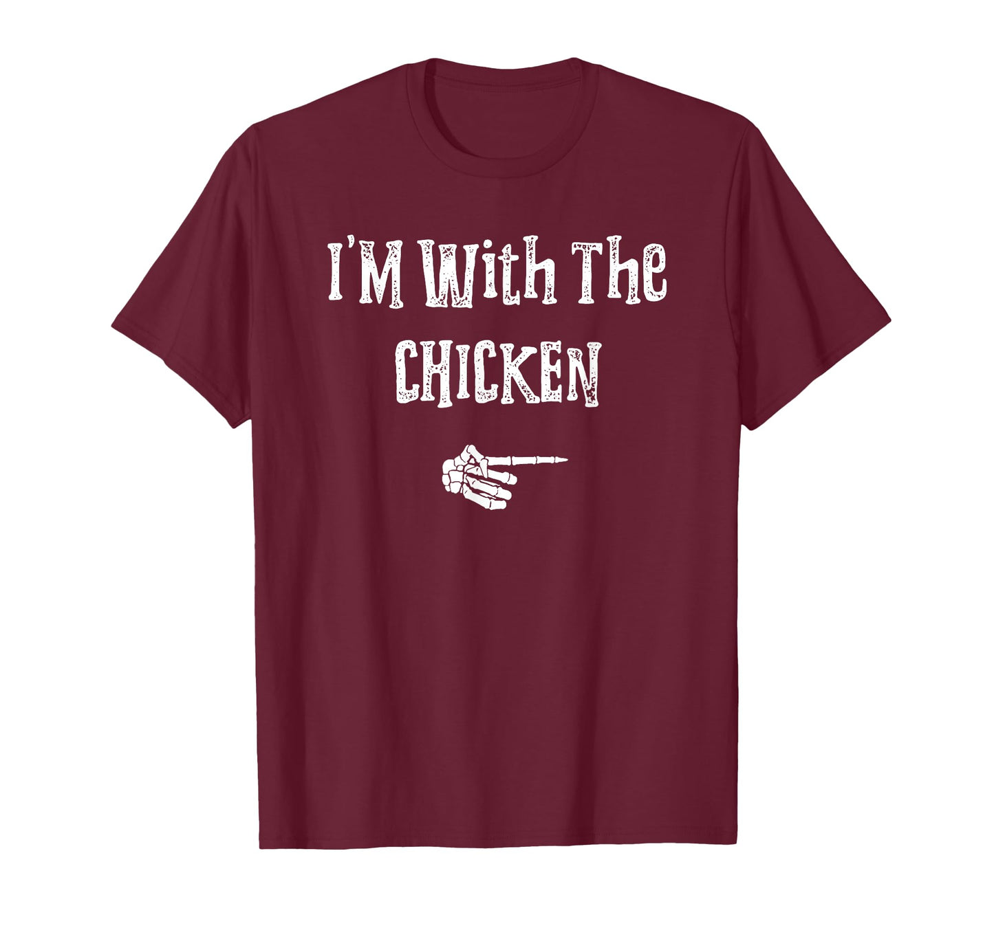 I'm With Chicken Halloween Costume Funny Couples Matching T-Shirt