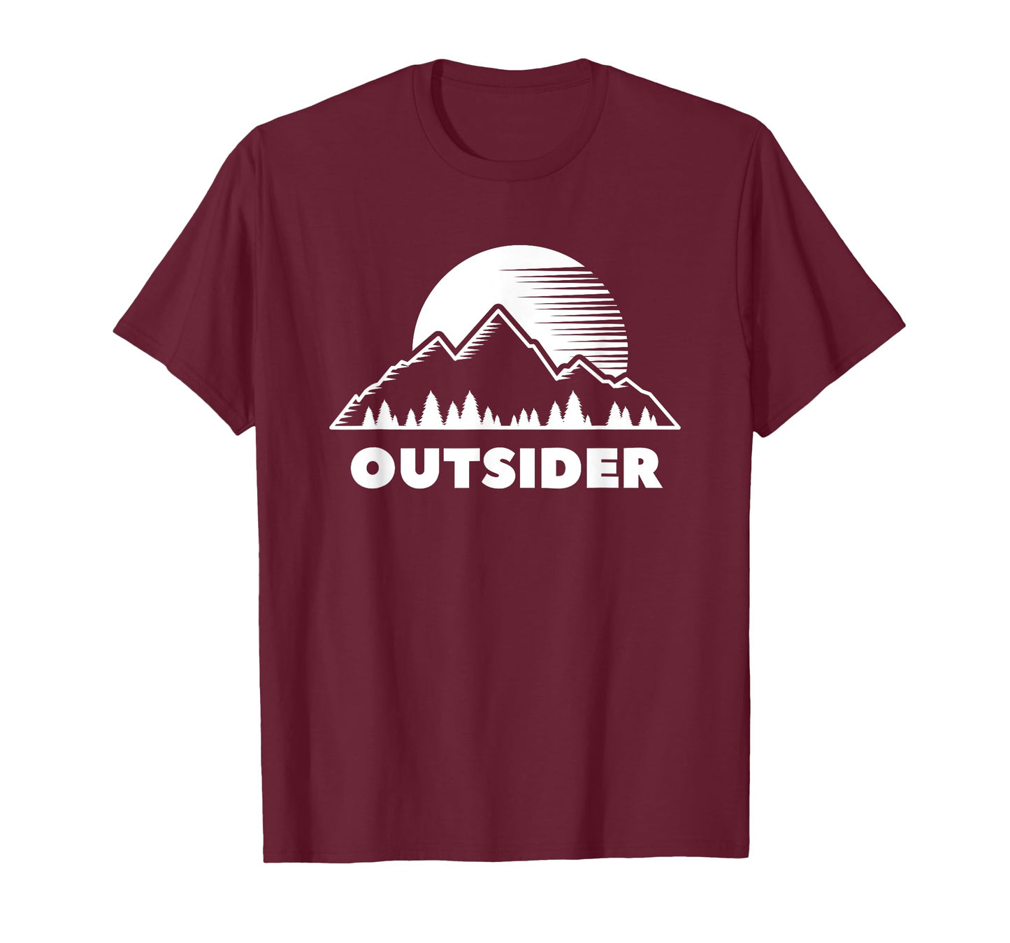 Outsider Mountains Tee Nature Hiking Outdoor Cool Minimalist T-Shirt