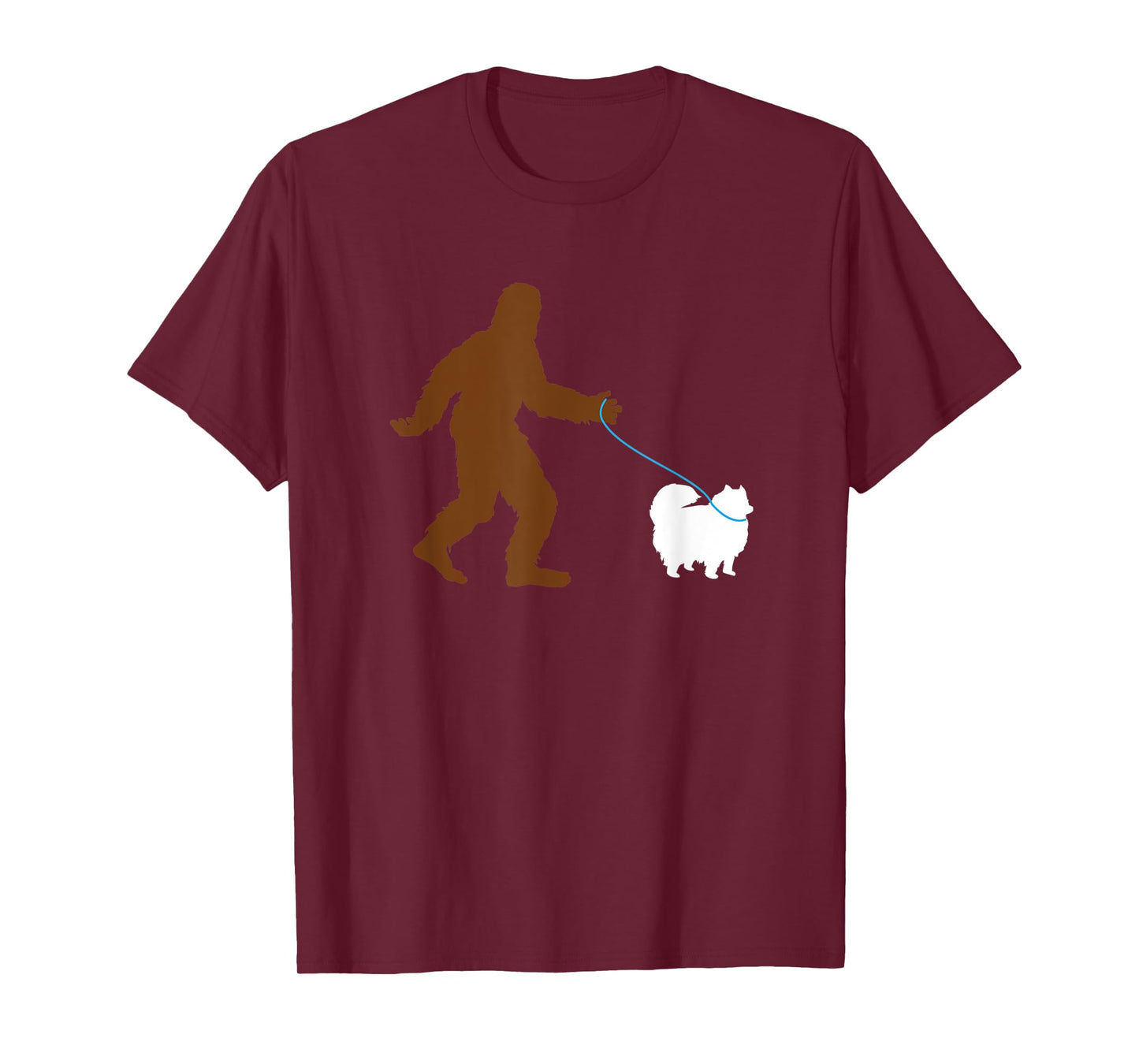 Bigfoot Walking Pomeranian Dog Gift Sasquatch Pet Owner Cute T-Shirt