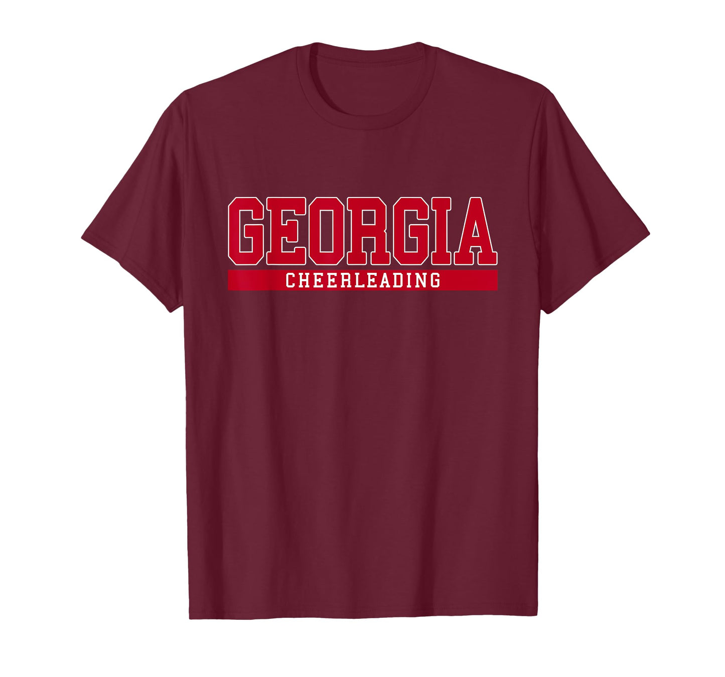 Georgia Cheerleading T-Shirt - Black, Unisex-Adults, Small, Short Sleeve, Crew Neck, Classic Fit, Cotton 65% Polyester 35%