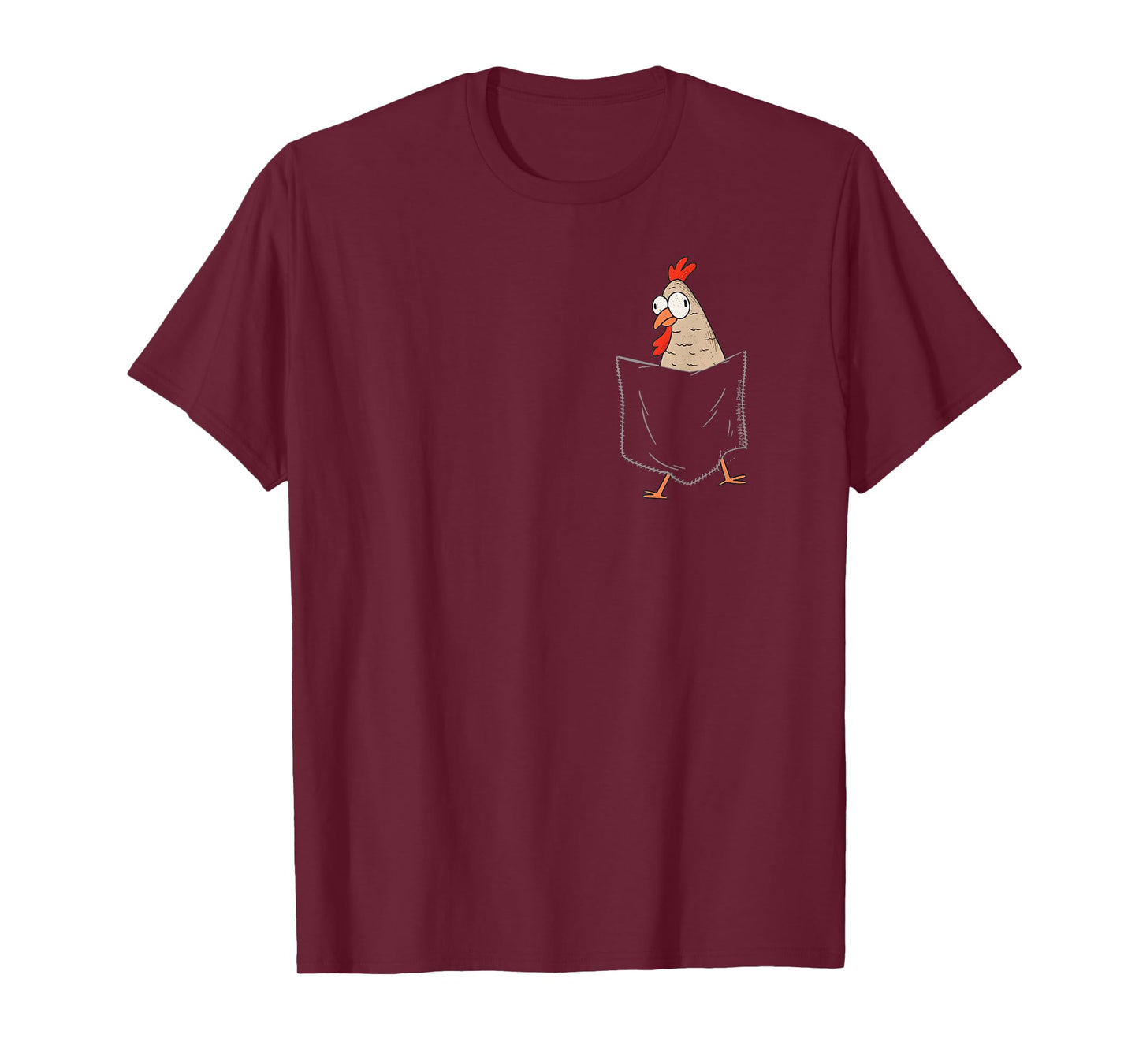Cute and Funny Chicken in a Fake Pocket - Chicken Lovers T-Shirt