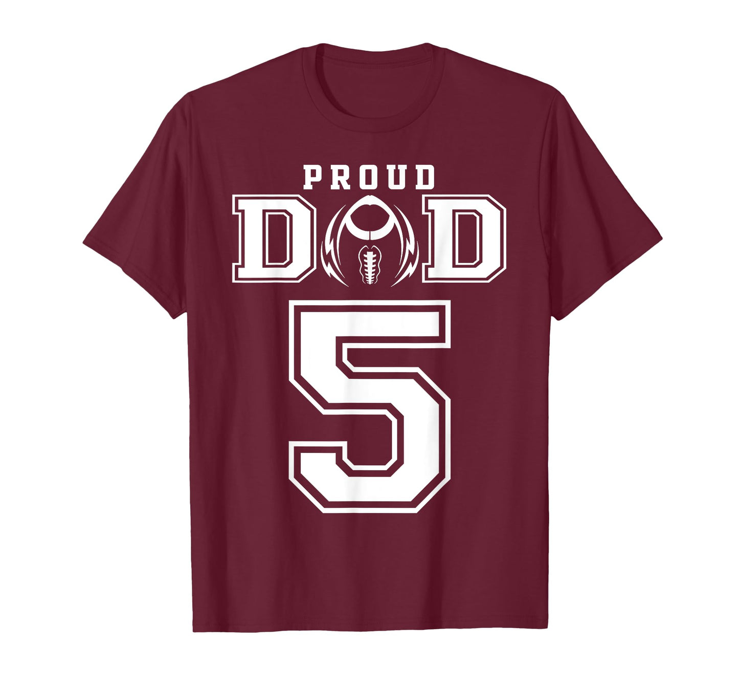 Custom Proud Football Dad Number 5 Personalized For Men T-Shirt