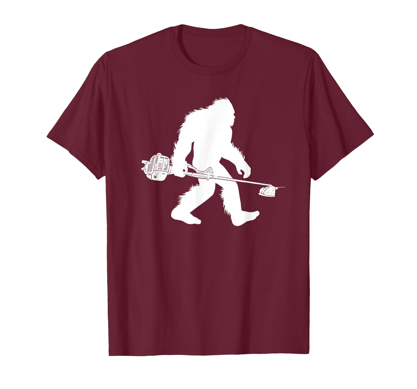 Bigfoot With Lawn Trimmer Sasquatch Grass Landscaper T-Shirt