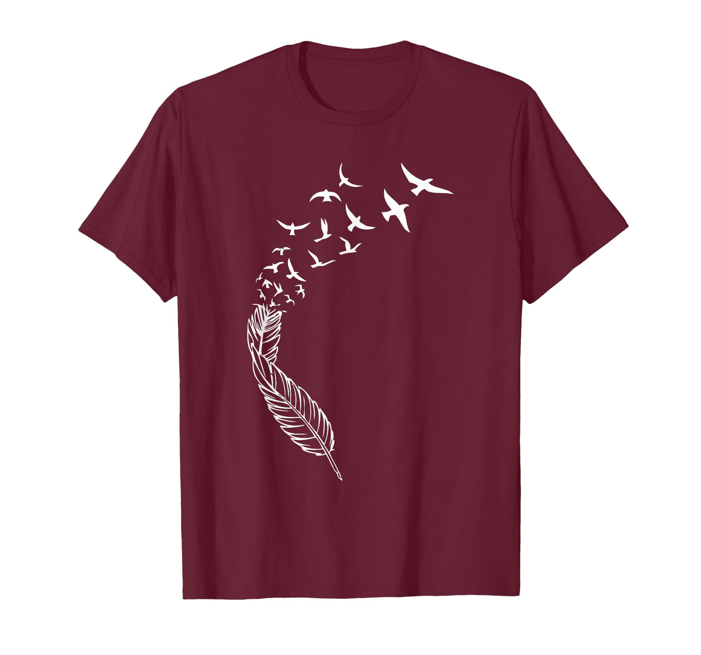 Feather Flying Birds Cool Street Style Positivity Casual T-Shirt