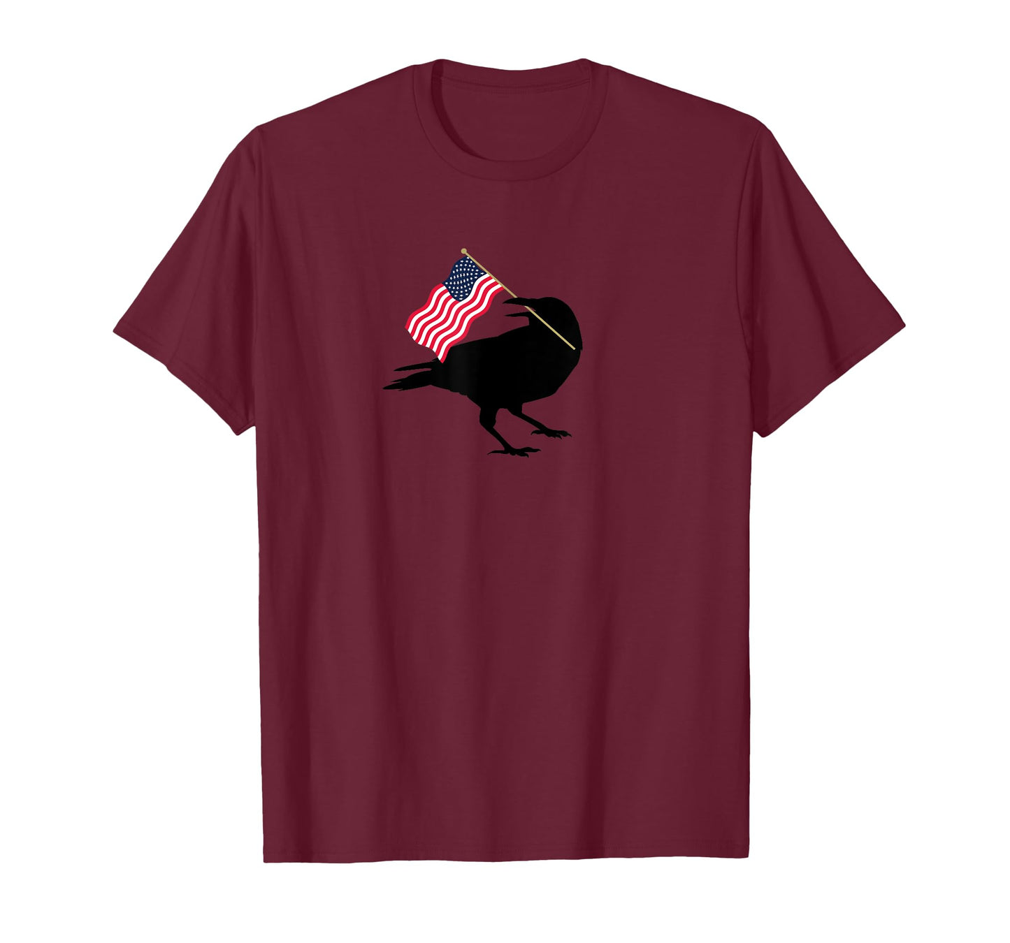 Patriotic Blackbird Crow with American Flag for Bird Lovers T-Shirt