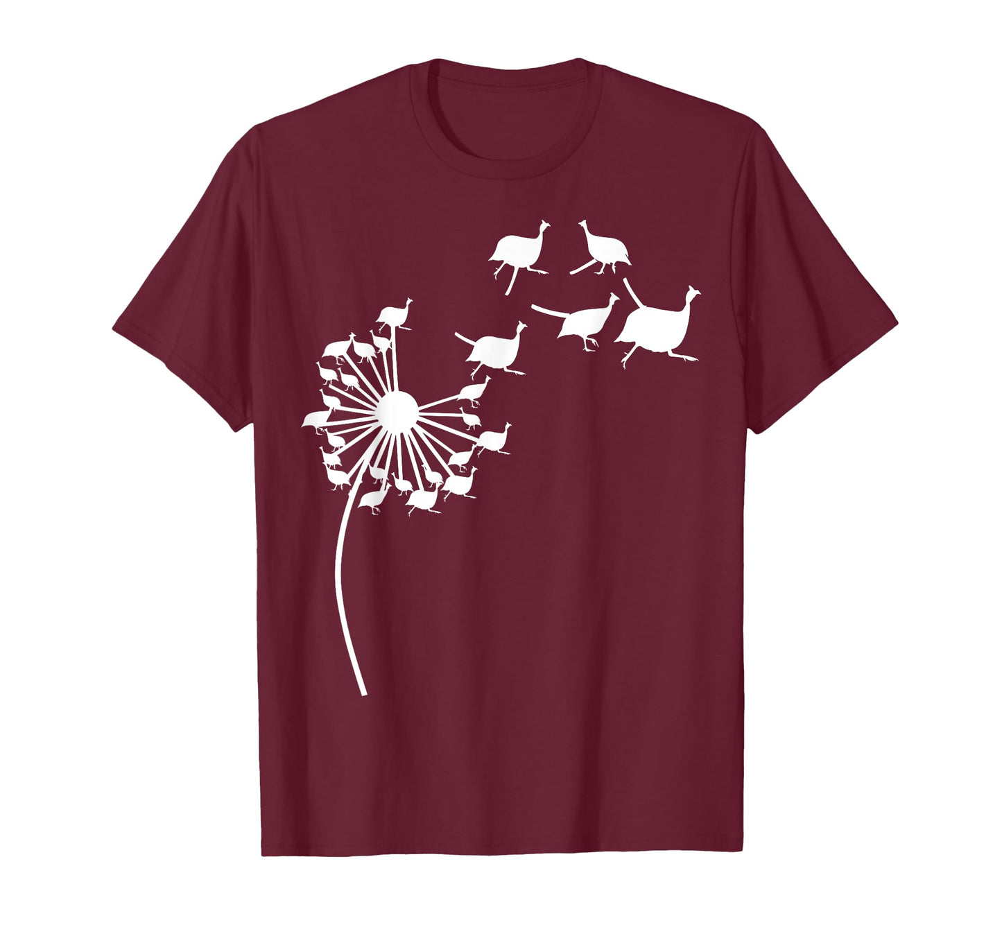 Dandelion Guinea fowl Flower, Floral Guinea fowl Tree T-Shirt
