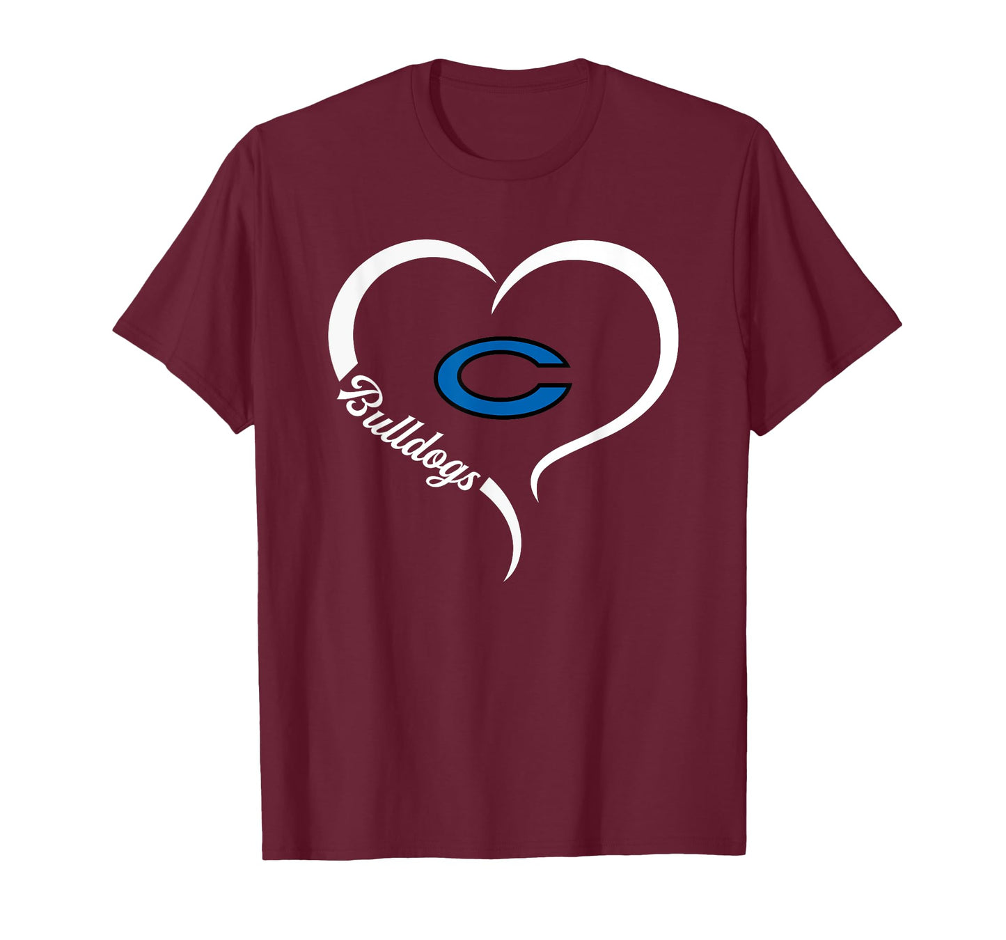 Crockett Bulldogs Logo Half Heart Slogan HS T-Shirt