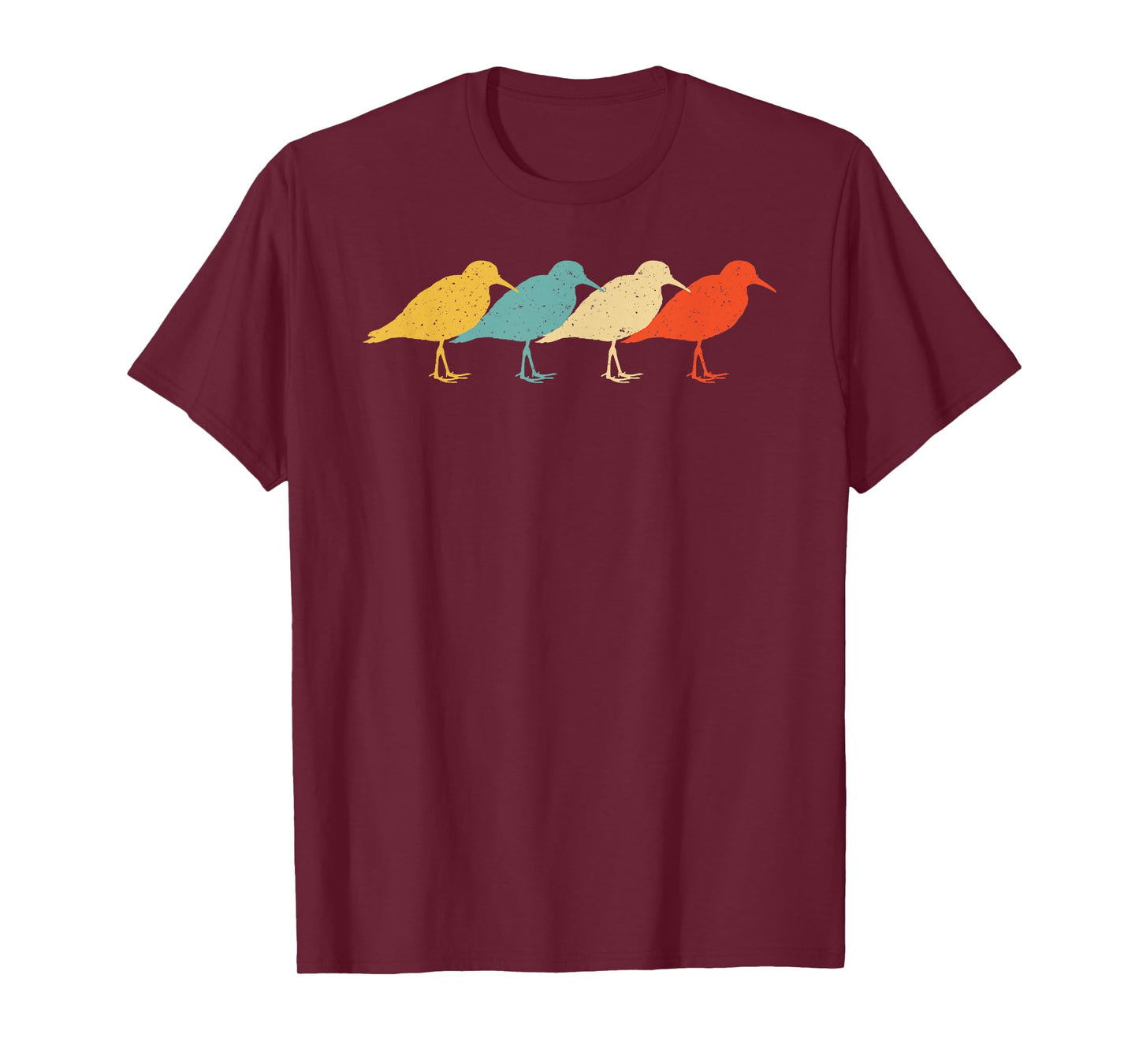 Dunlin Vintage Retro Sandpiper Bird Wader Lover 60s 70s Gift T-Shirt