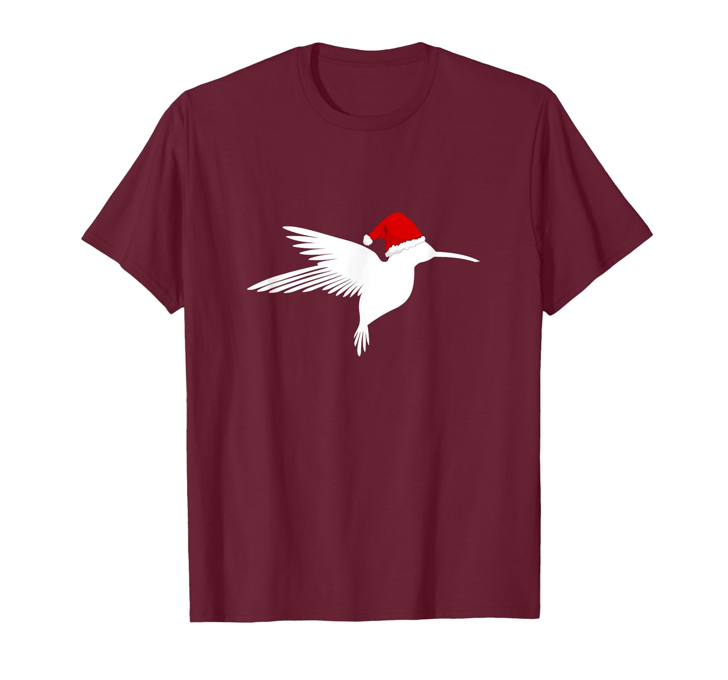 Christmas Hummingbird Shirt Santa Hat Bird Lover Tee