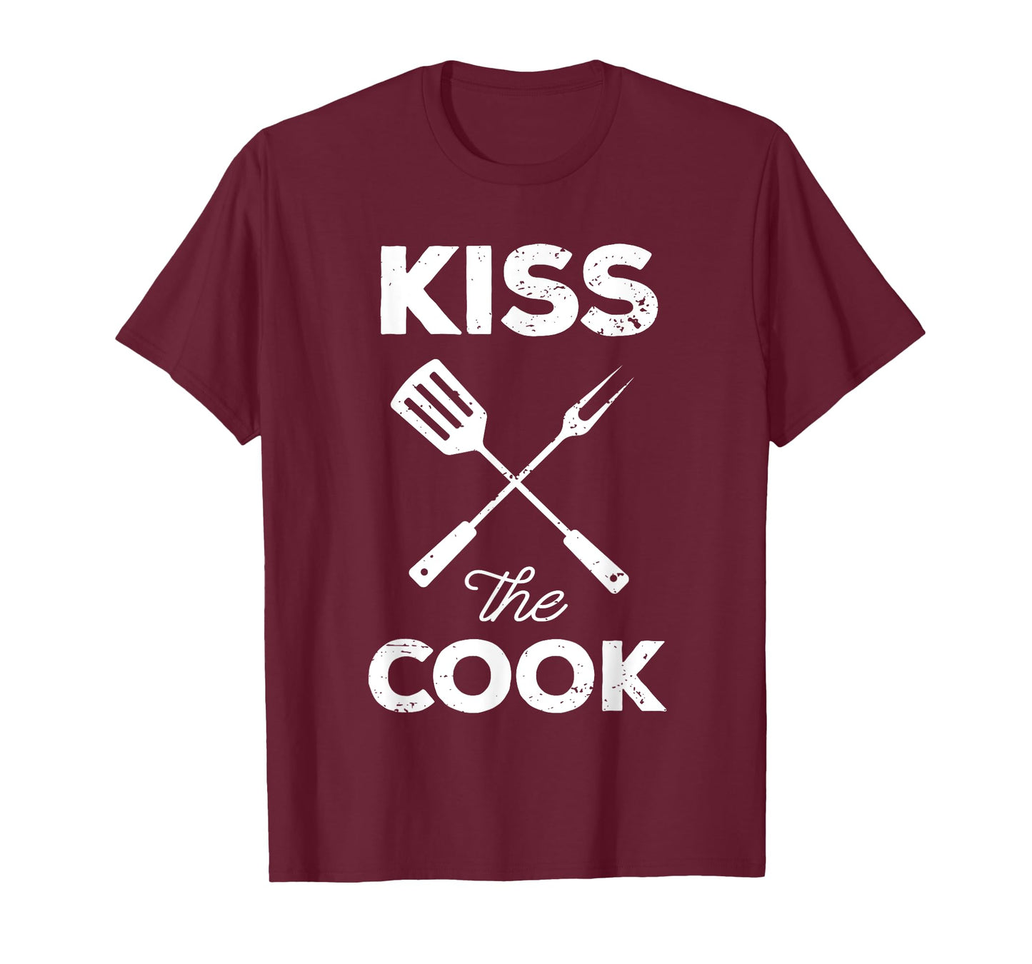 Kiss The Cook Funny BBQ Chef Dad T-Shirt