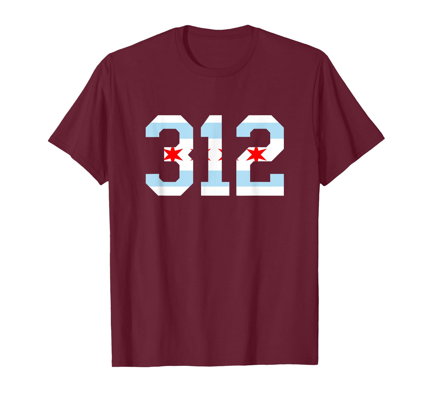 312 Chicago Flag Area Code City Pride T-Shirt
