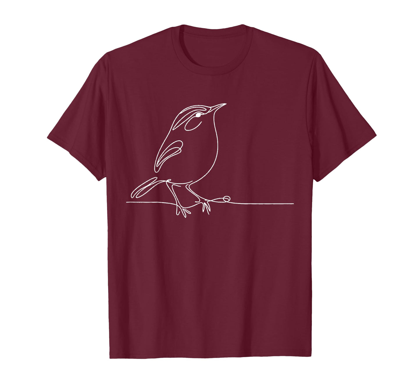 Line Art Bird & Ornithologist Carolina Wren T-Shirt