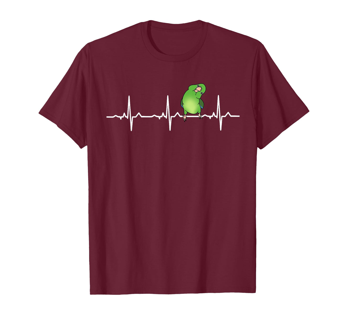 Parrot EKG Green Parrotlet Heartbeat Bird Pulse Line Birb T-Shirt
