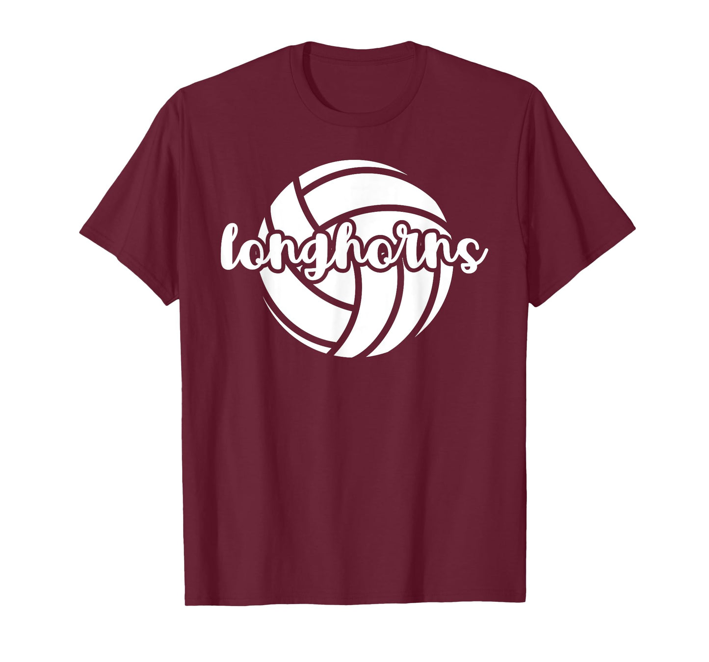 Longhorns Volleyball Team Mascot School Spirit Game Night T-Shirt