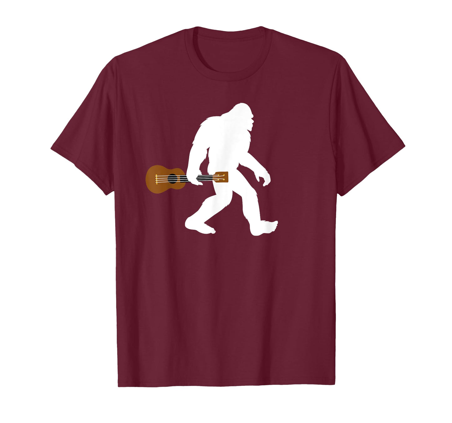 Bigfoot holding Ukelele funny Bigfoot carrying ukelele T-Shirt