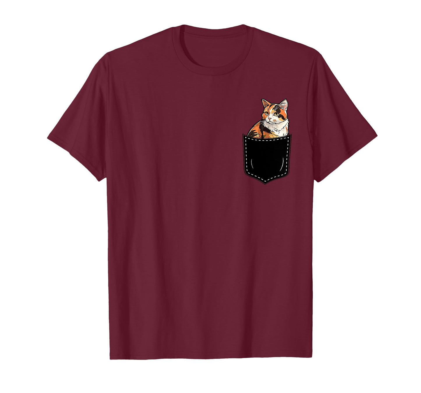 Calico Cat Kitten in Pocket Cute Calico Cat Lovers T-Shirt for Men Women Girls Kids