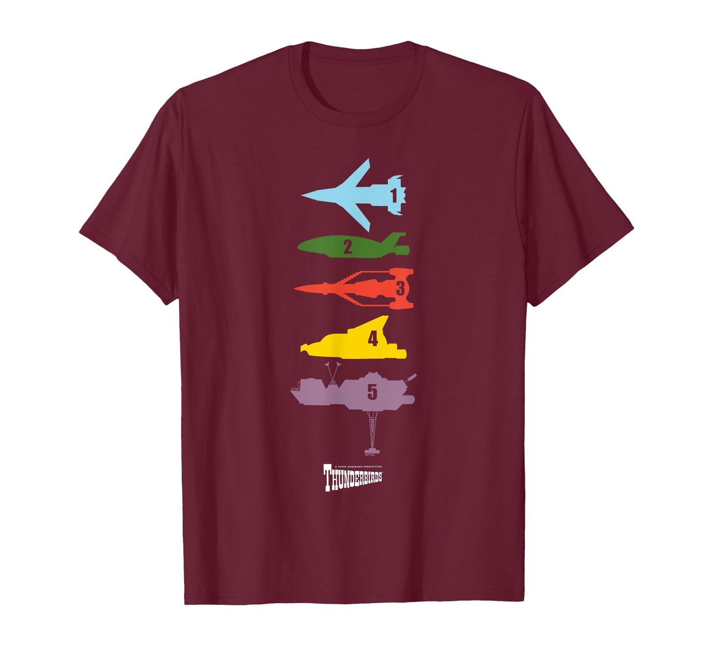 Thunderbirds 1–5 Colour Silhouettes T-Shirt