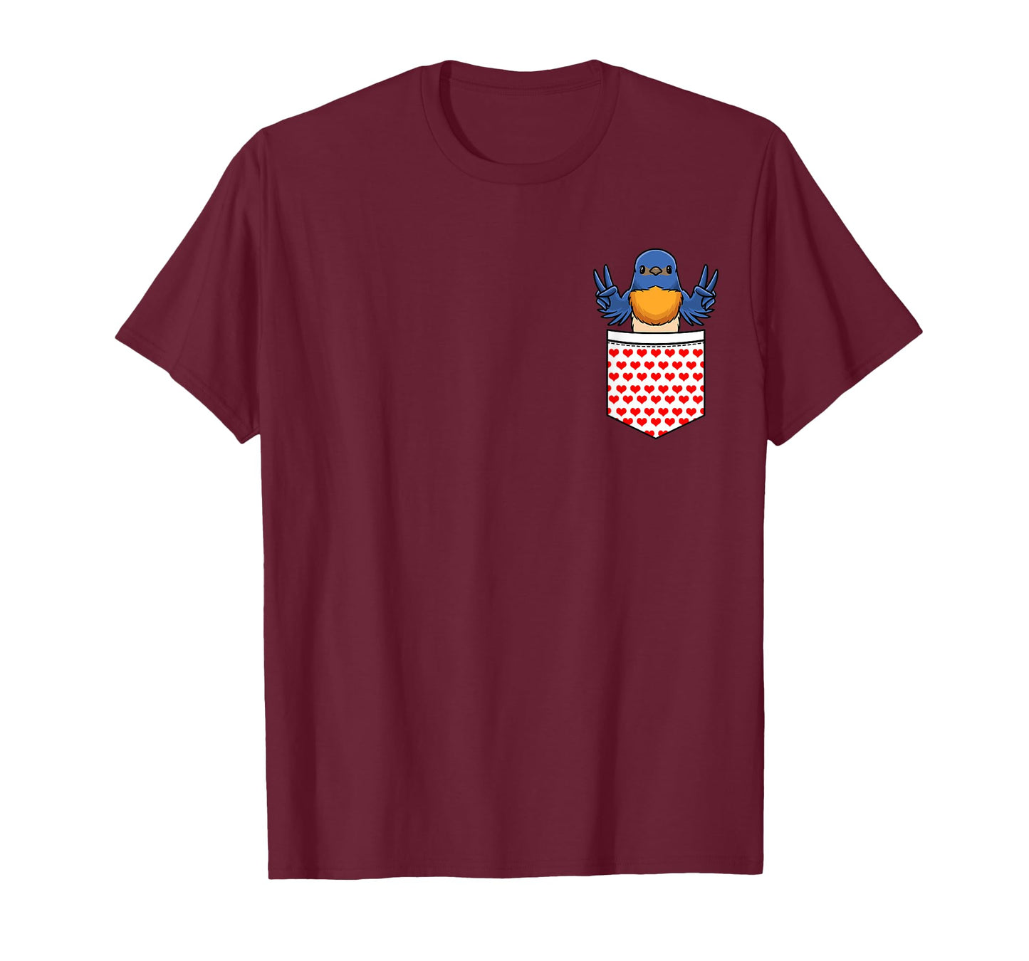 Bluebird Bird In Pocket T-Shirt