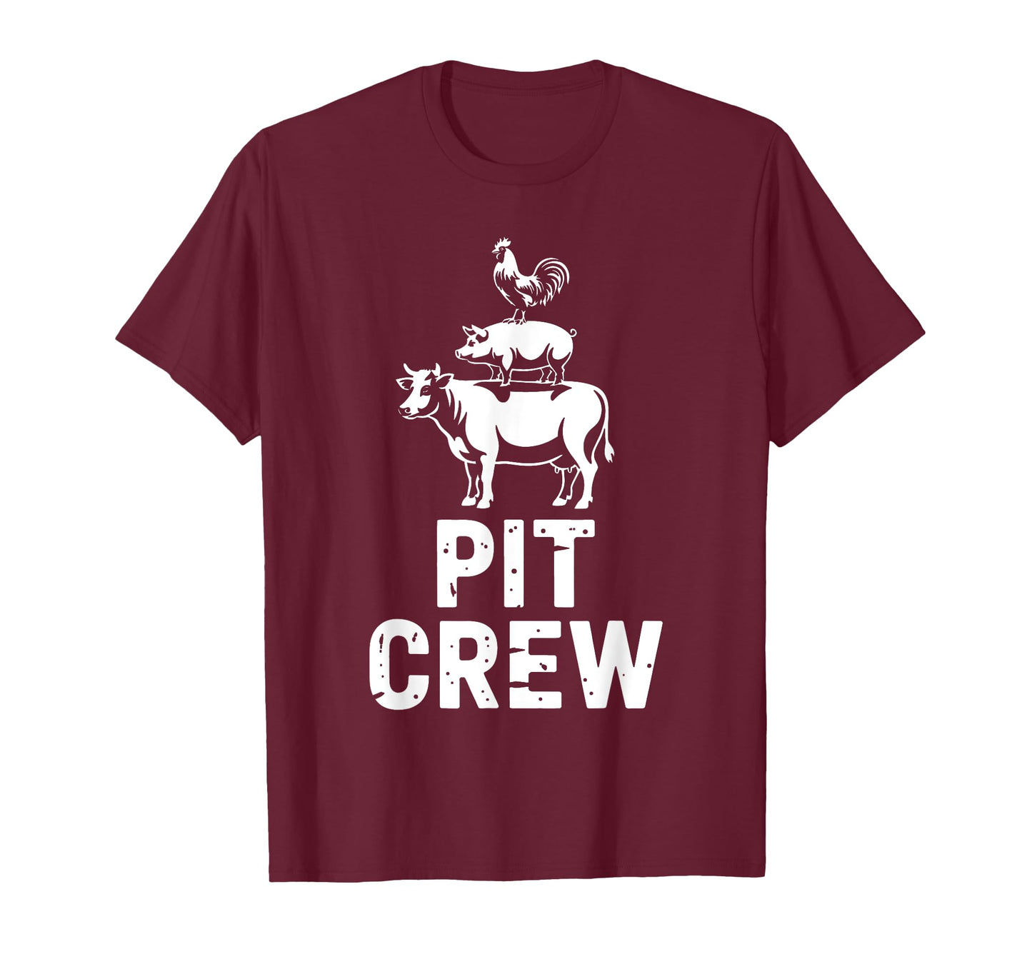 Pit Crew Funny BBQ Meat Stack Cow Pig Chicken Grilling T-Shirt