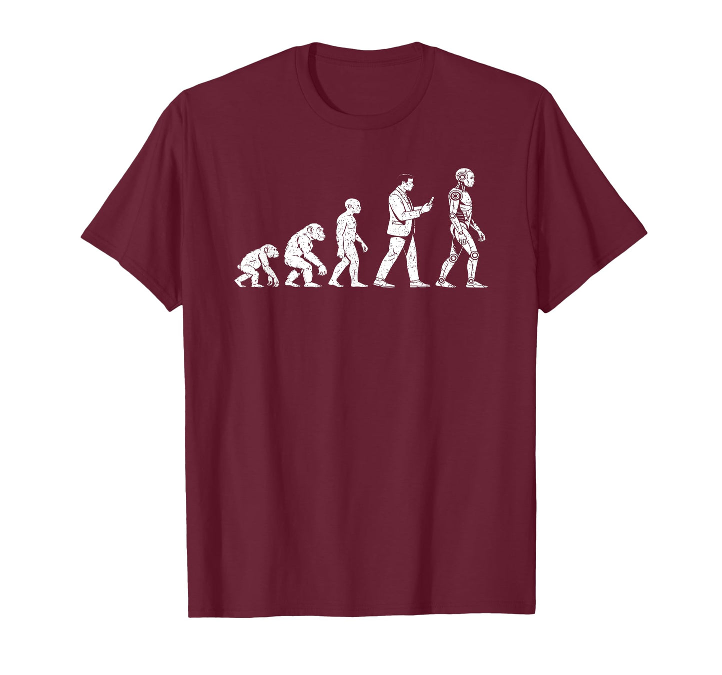 Funny Human Evolution to Robot AI Sarcastic Tech Geek T-Shirt