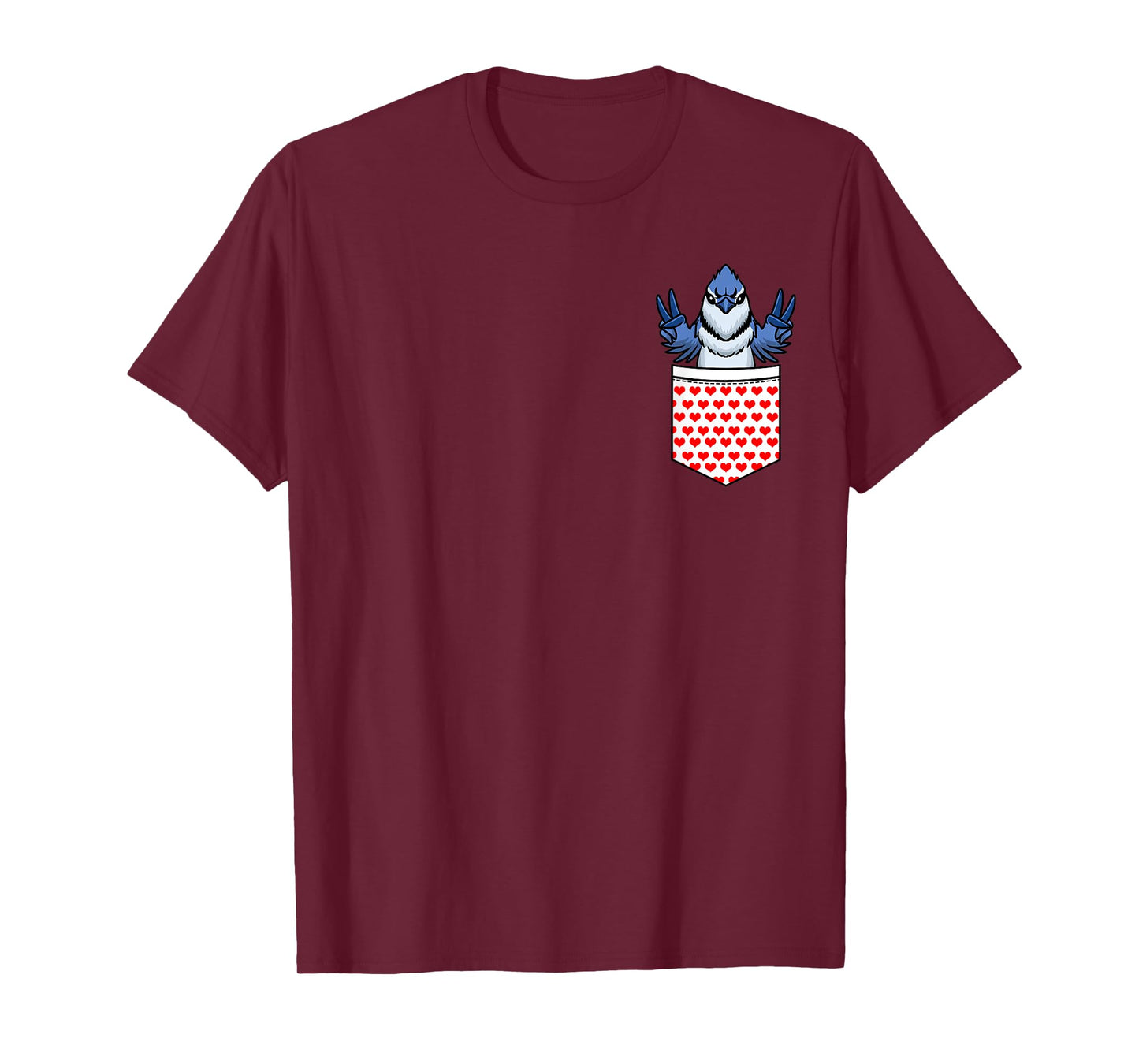 Blue Jay Bird Cyanocitta Cristata In Pocket T-Shirt