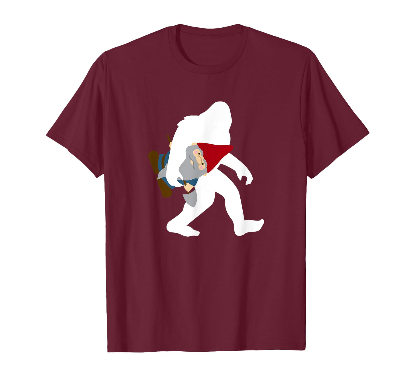 Bigfoot Carrying Gnome Funny Cute Sasquatch Gift T-Shirt