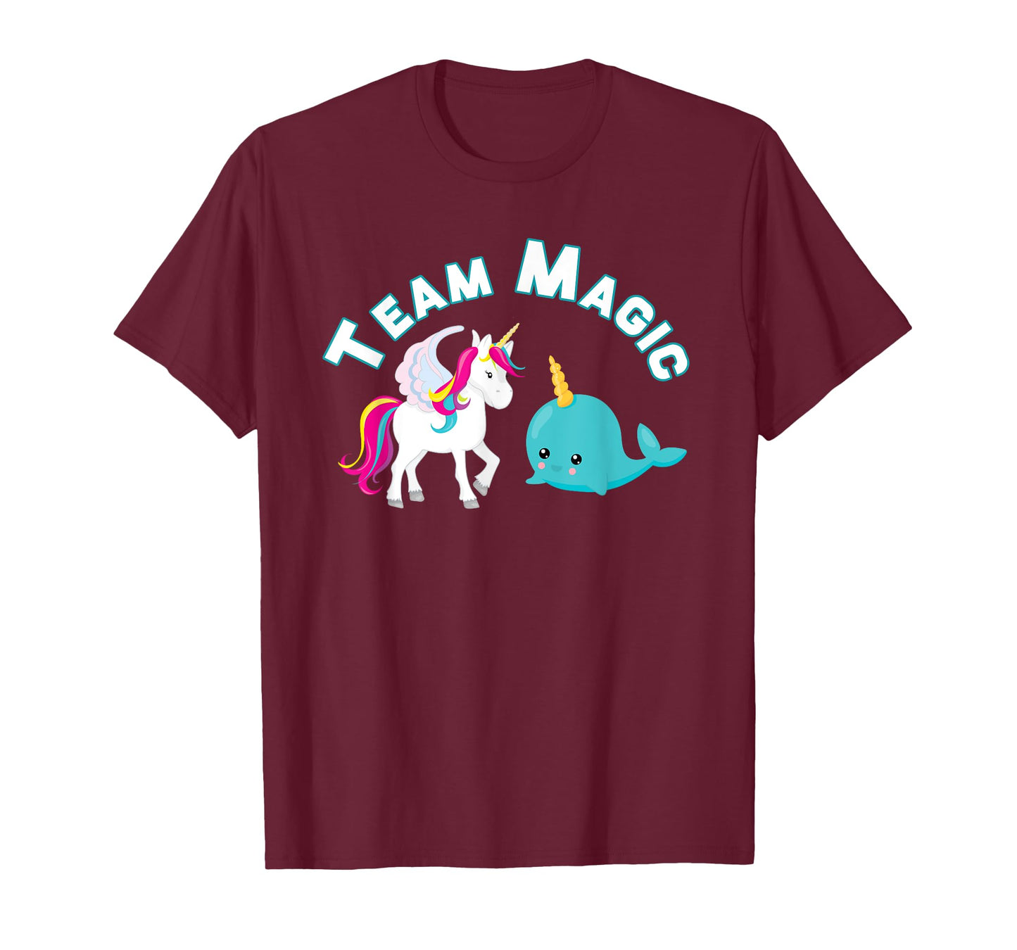 Cute Unicorn Shirt Rainbow Team Magic Narwal Whale T-Shirt