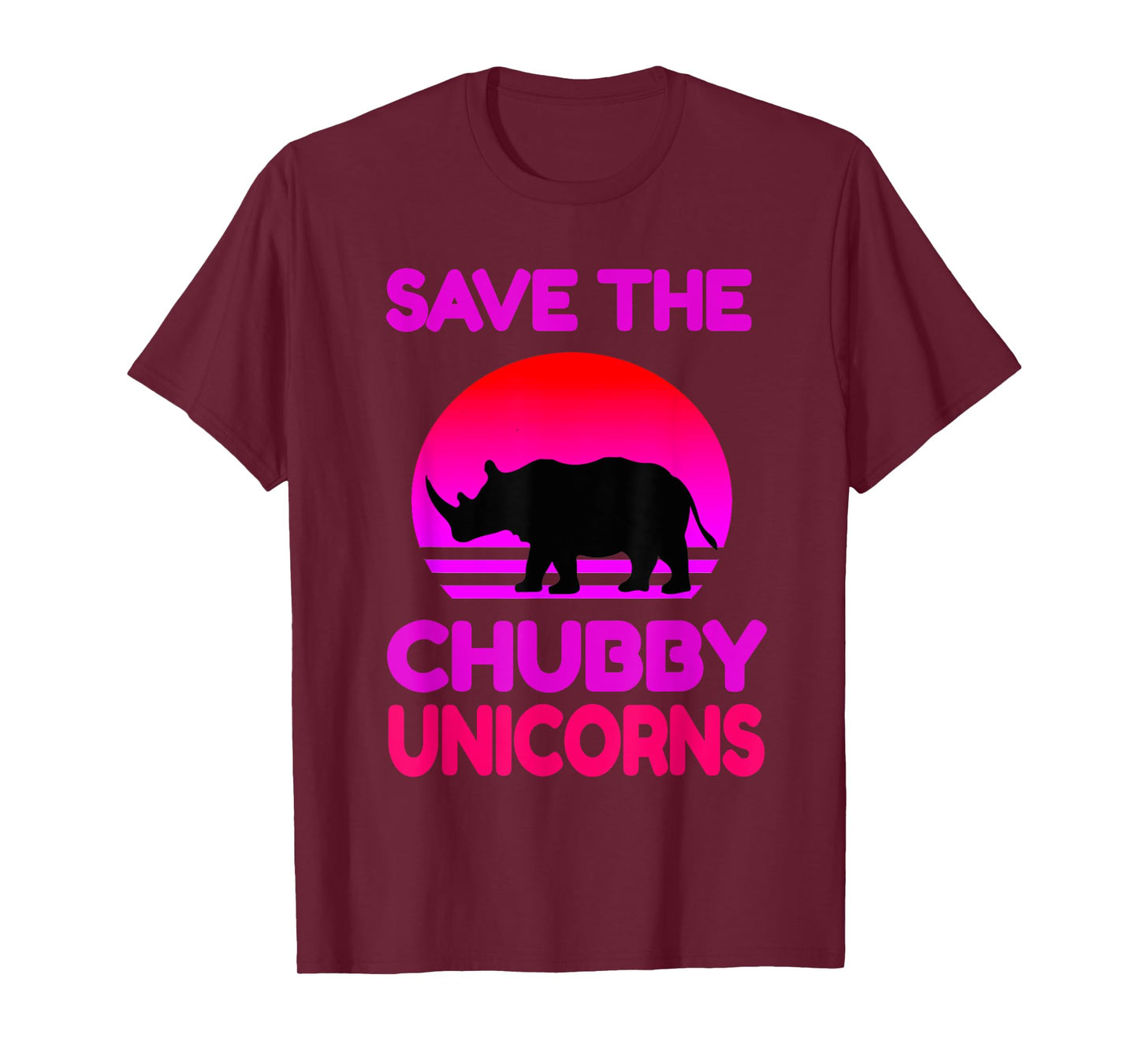 Save The Chubby Unicorns Retro Style Rhino T-Shirt