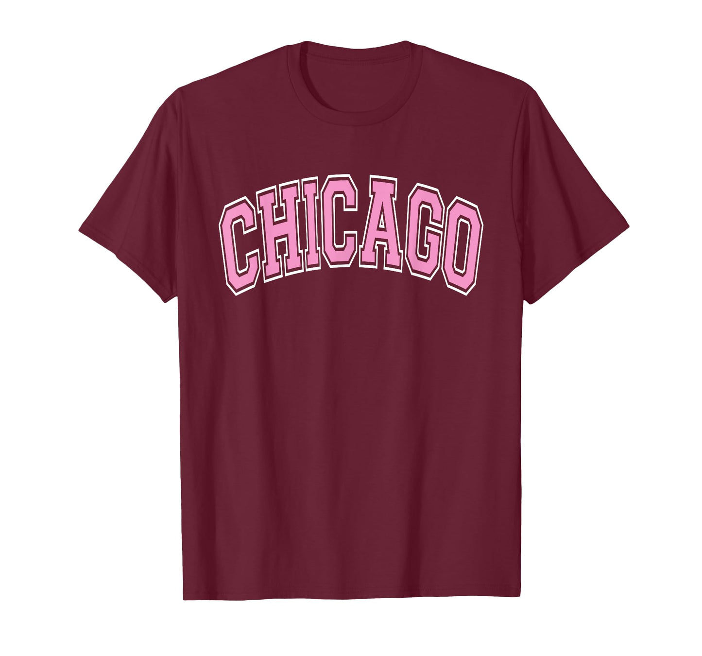 Chicago Arched Pink Text T-Shirt