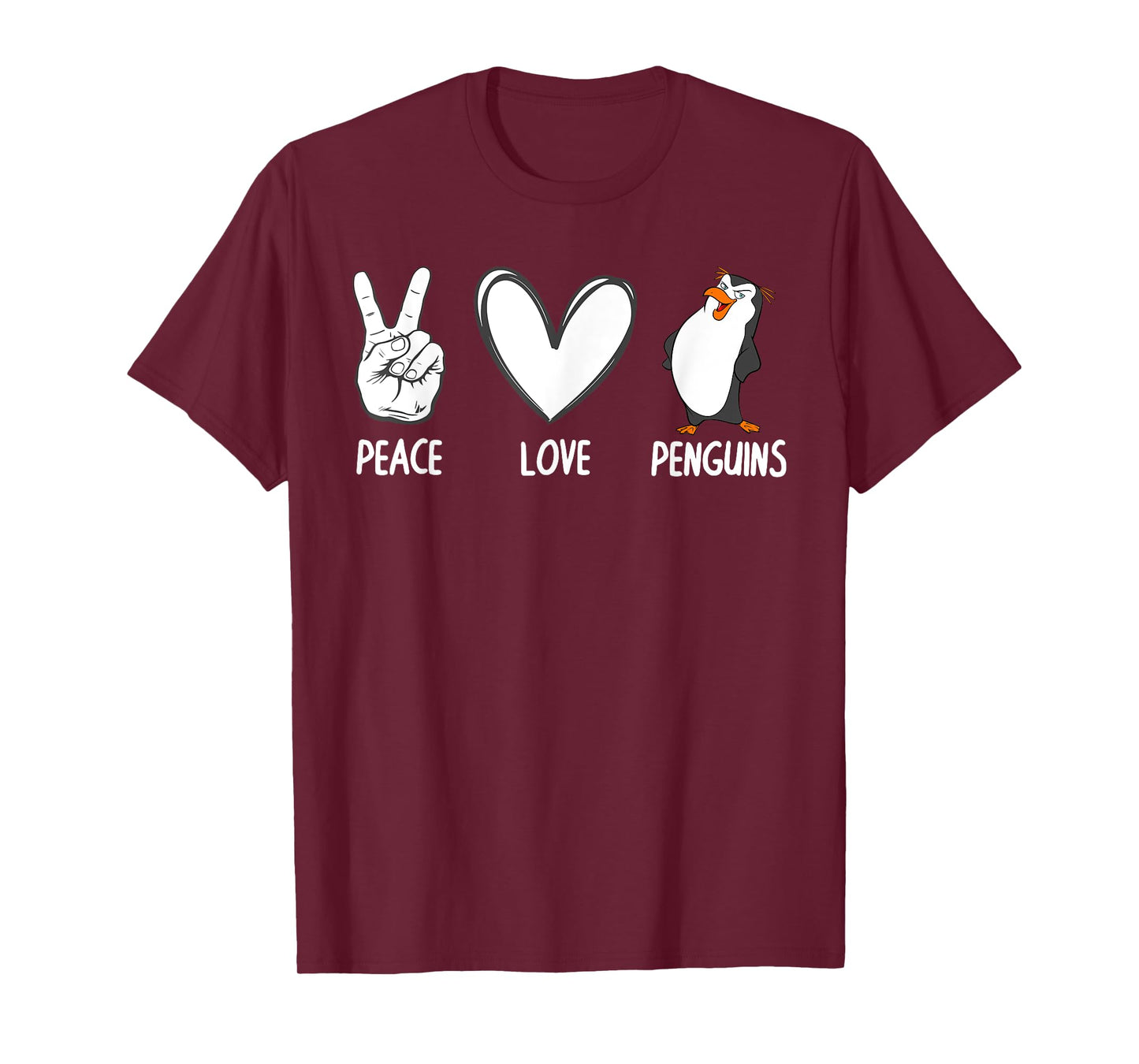 Cool Penguin Art For Men Women Peace Love Penguins Zookeeper T-Shirt