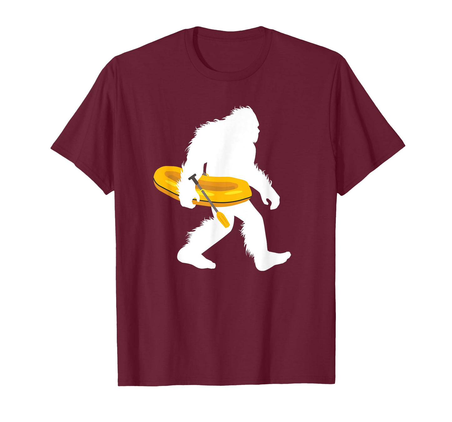 Bigfoot Carrying Rafting Boat Tubing Sasquatch With Raft T-Shirt