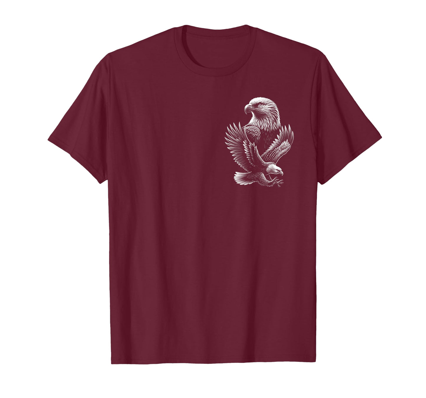 Cool Eagle in Flight and Proud Pose Portrait on Chest T-Shirt