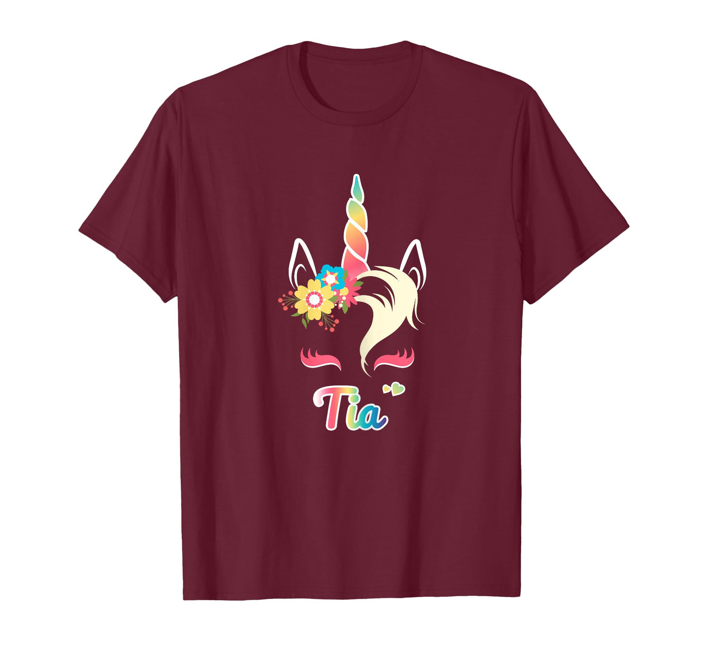 Rainbow Unicorn Tia Shirt Custom Name Gift for girls