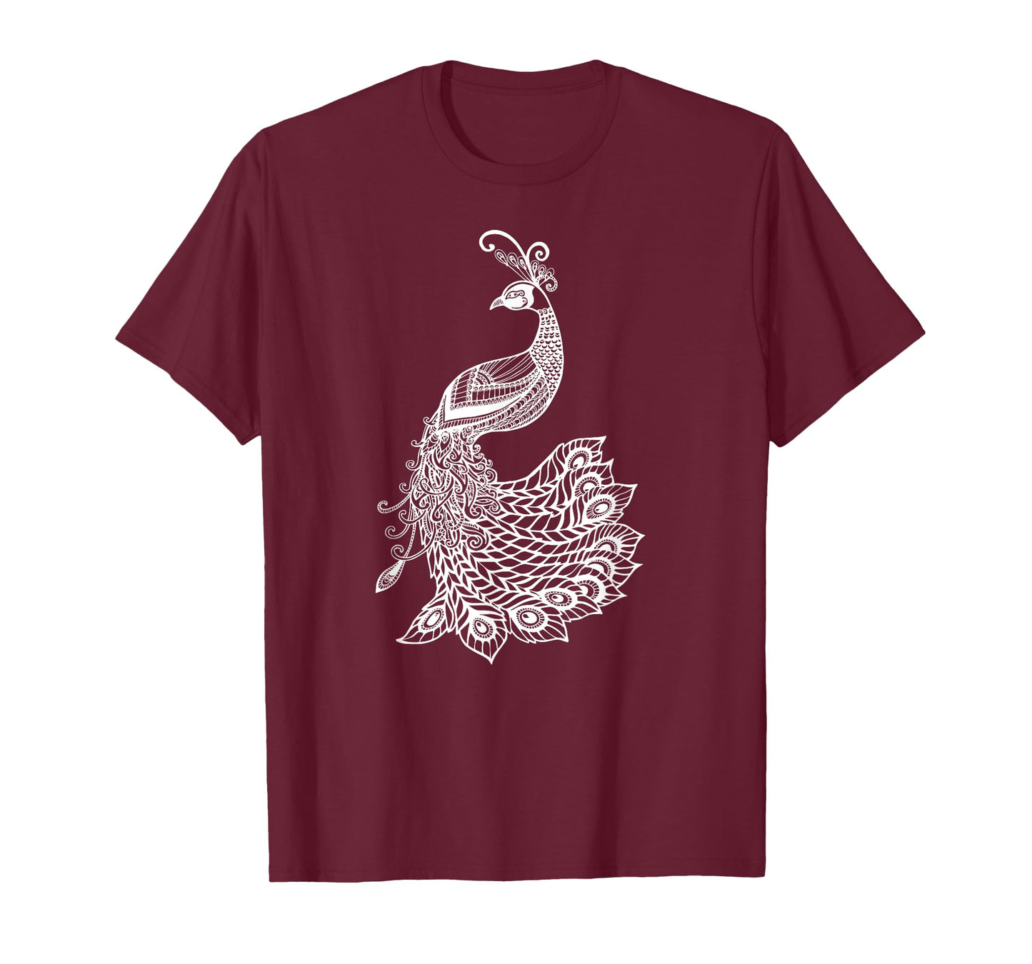 Womens & Girls Beautiful Mandala Art Bird Peacock Lover T-Shirt
