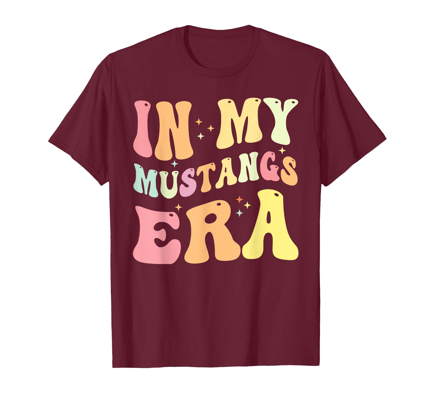 In My Mustangs Era Back to School Spirit Game Retro Groovy T-Shirt