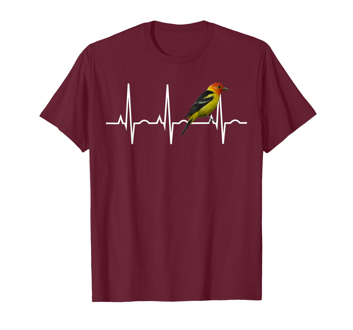 Western Tanager Shirt Songbird Heartbeat Birder Gift T-Shirt T-Shirt