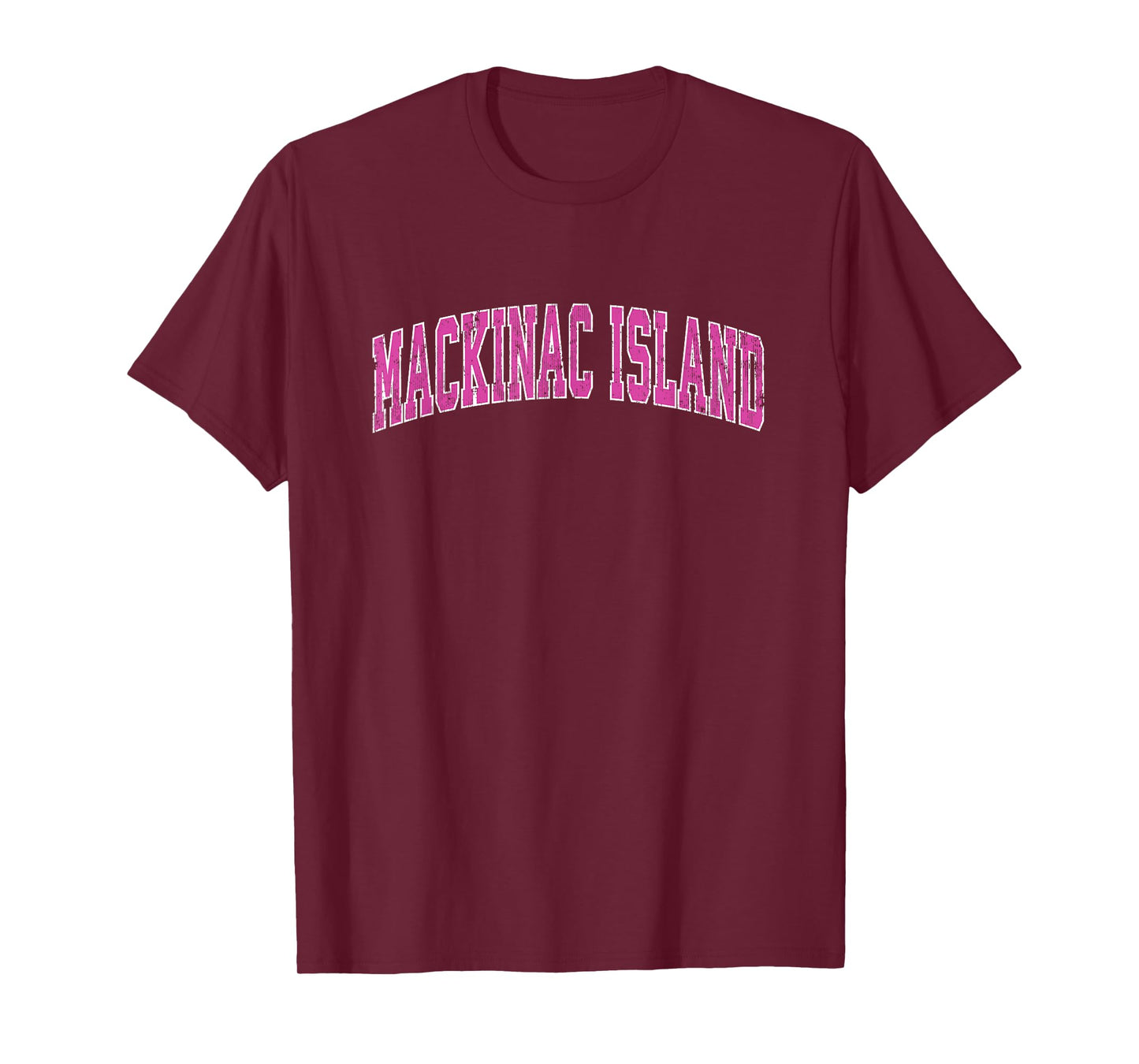 Mackinac Island Michigan MI Vintage Sports Design Pink Desig T-Shirt