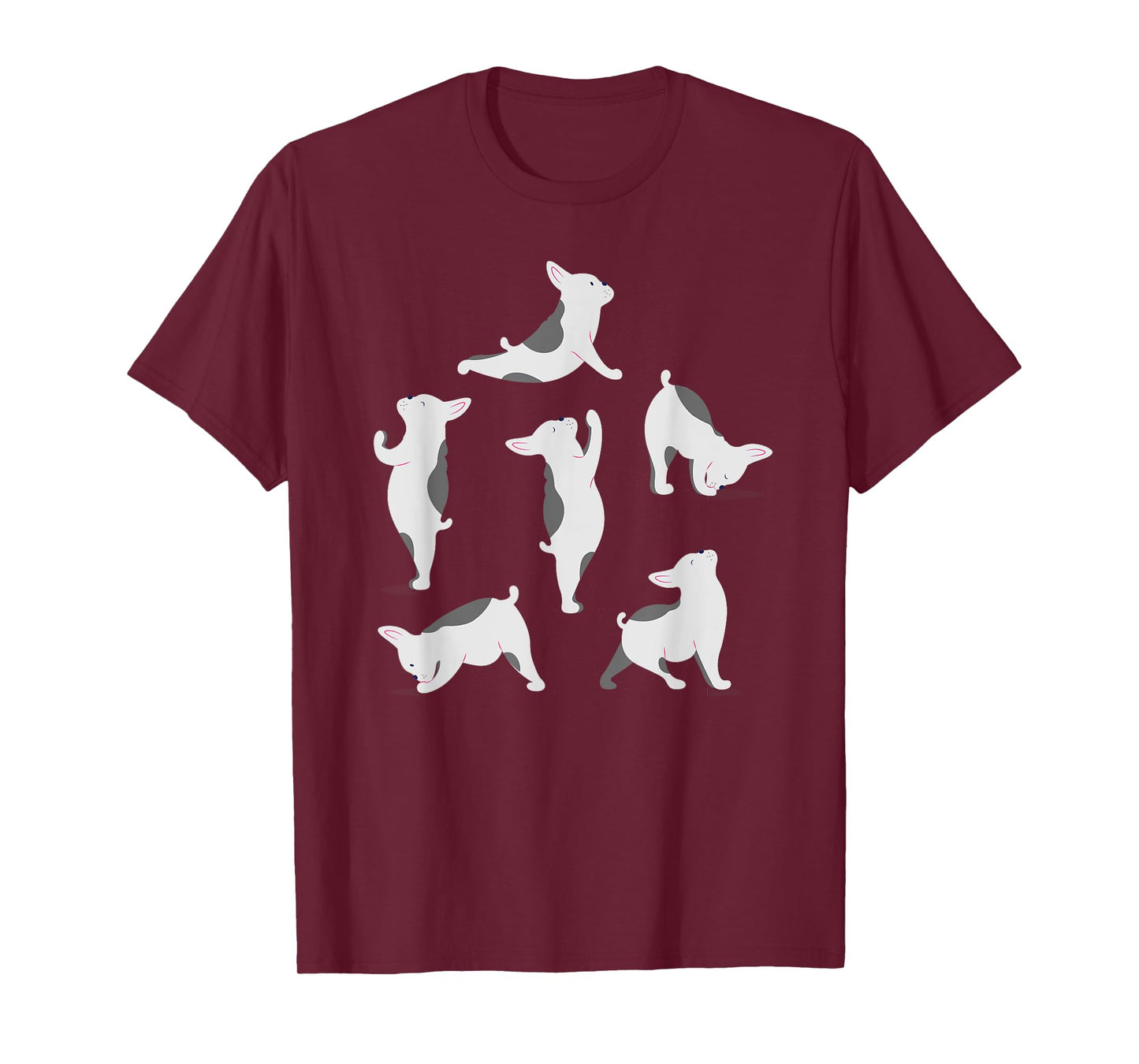 French Bulldog Yoga Poses Funny Cute Frenchie Dog Lover Men Women Girls Kids T-Shirt