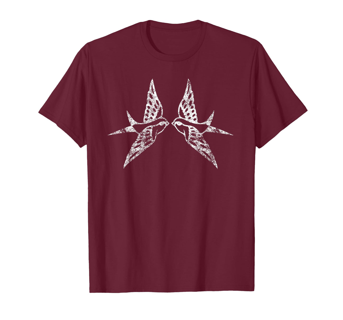 Vintage Two Birds Flying - Distressed Retro Bird Tee T-Shirt