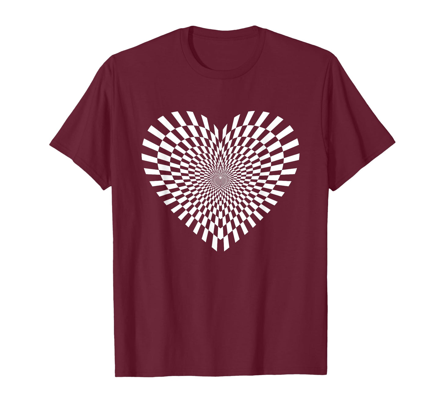 Cool Crazy Retro Valentine Sweet Heart Cute Fun Optical Art T-Shirt