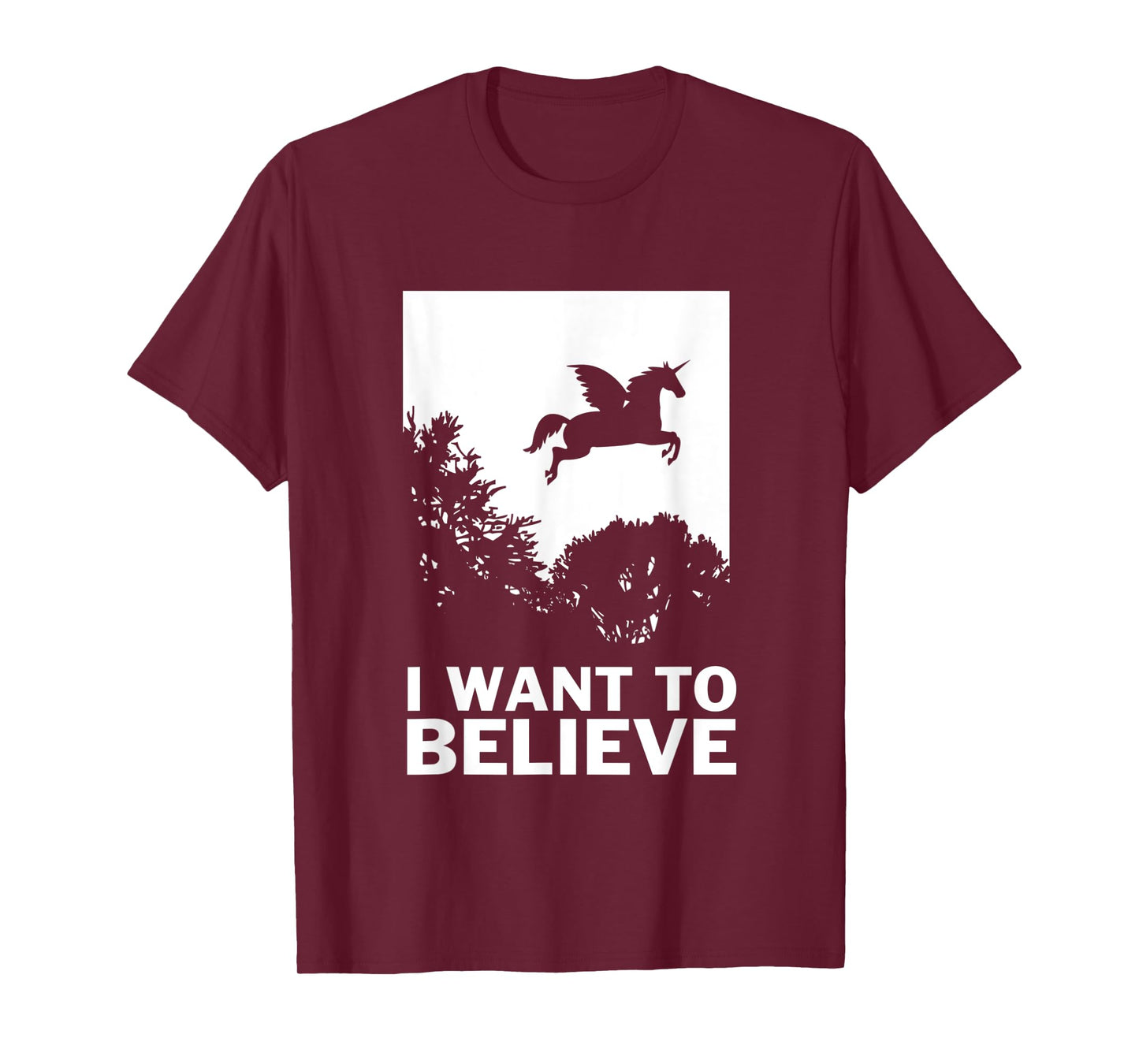 I Want To Believe Unicorns - UFO Conspiracy Flying T-Shirt