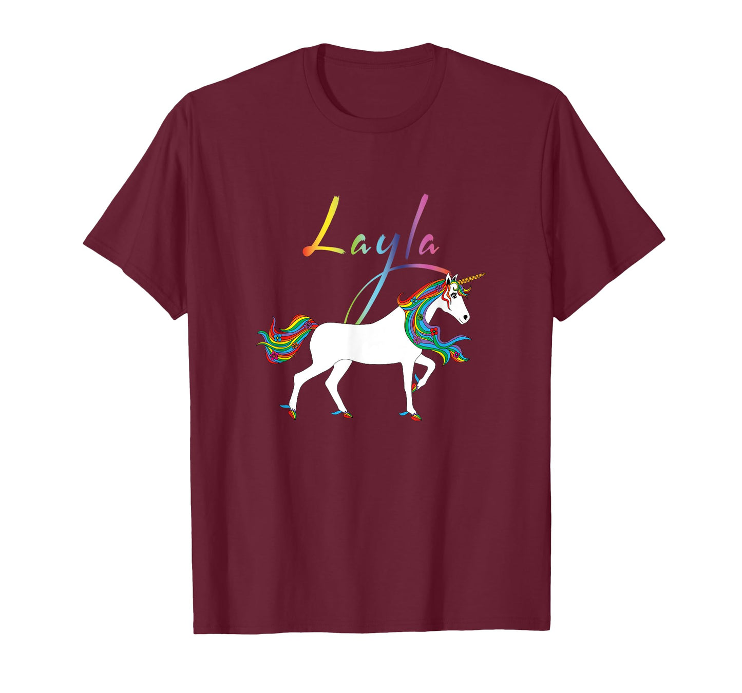 Layla Personalized First Name Unicorn T-Shirt