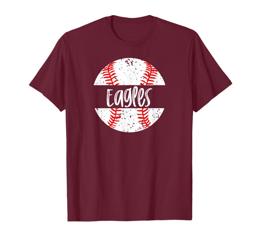 Eagles Baseball Team Mascot School Spirit Game Day T-Shirt
